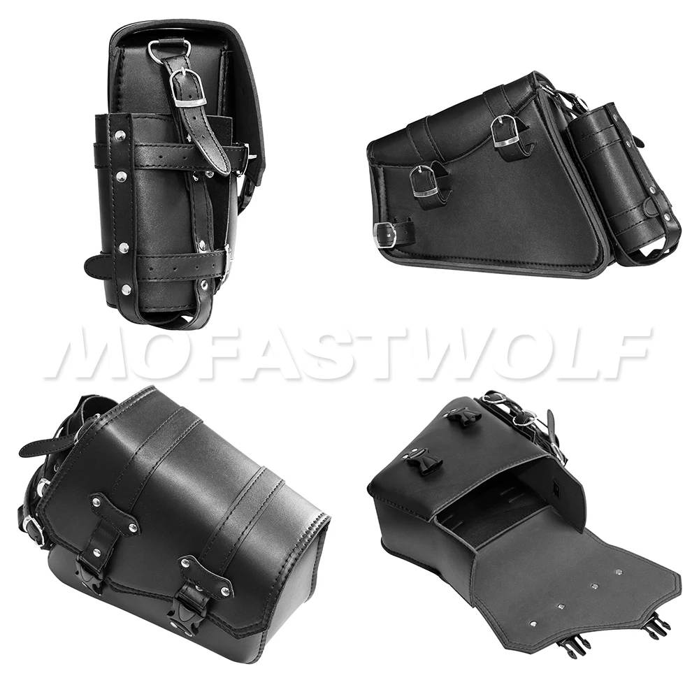 Motorcycle Swing Arm Bags Swingarm Bag Waterproof Saddlebag for Softail Standard Dyna Low Rider Sport Glide Left Side Solo Bags