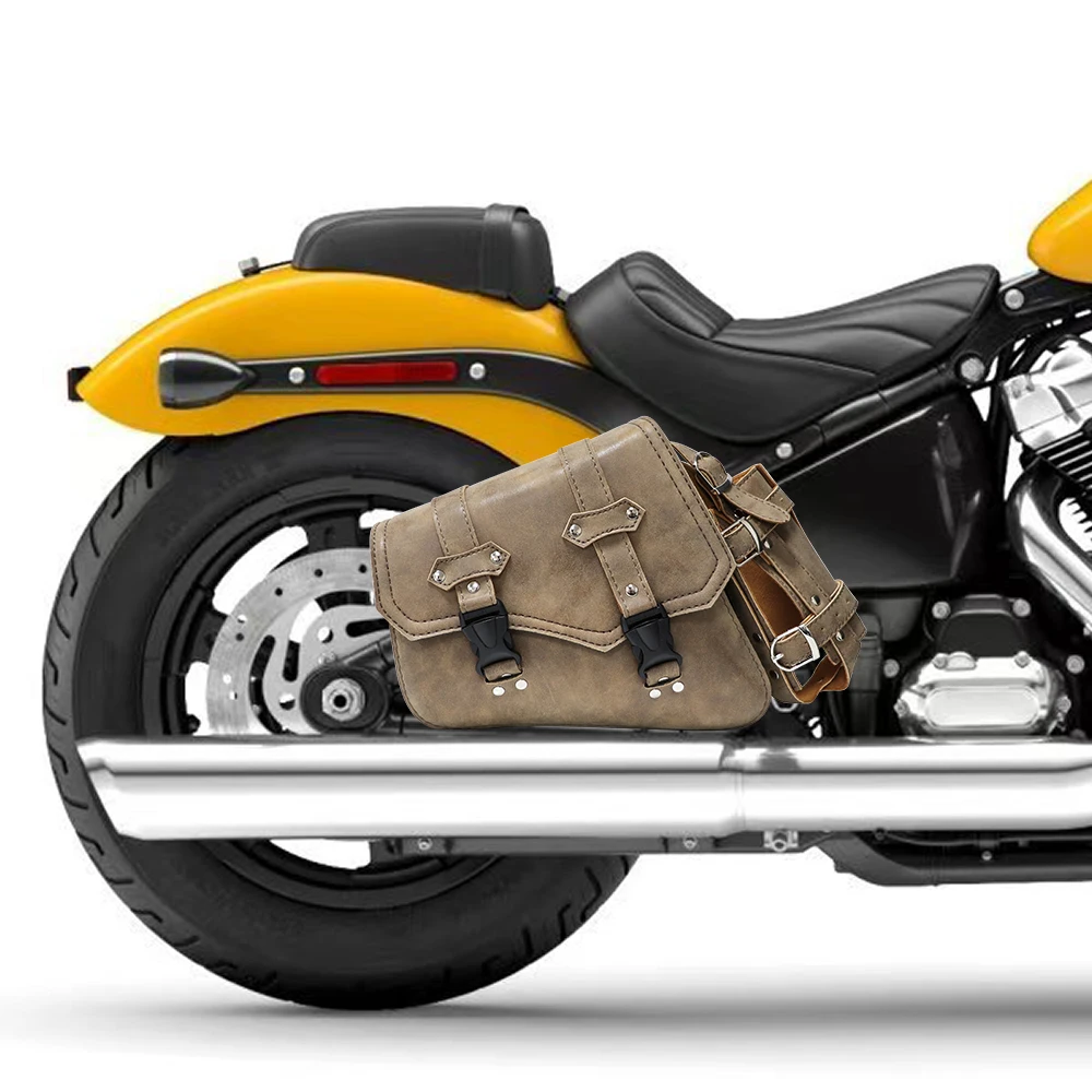 Motorcycle Swing Arm Bags Swingarm Bag Waterproof Saddlebag for Softail Standard Dyna Low Rider Sport Glide Left Side Solo Bags