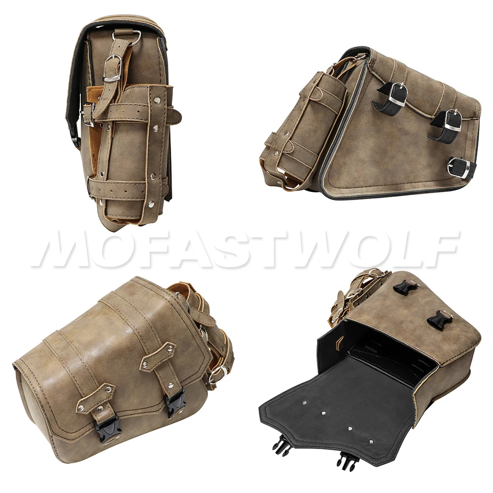 Motorcycle Swing Arm Bags Swingarm Bag Waterproof Saddlebag for Softail Standard Dyna Low Rider Sport Glide Left Side Solo Bags