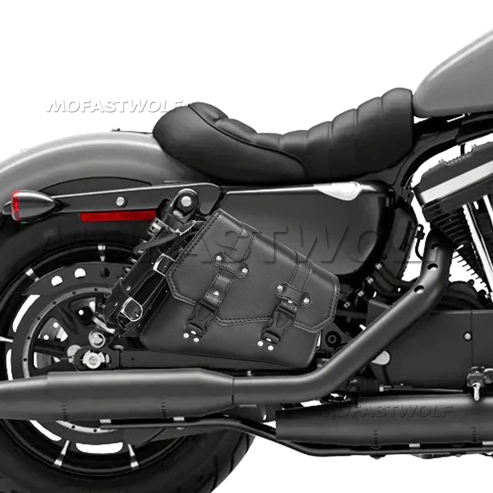 Motorcycle Swing Arm Bags Swingarm Bag Waterproof Saddlebag for Softail Standard Dyna Low Rider Sport Glide Left Side Solo Bags