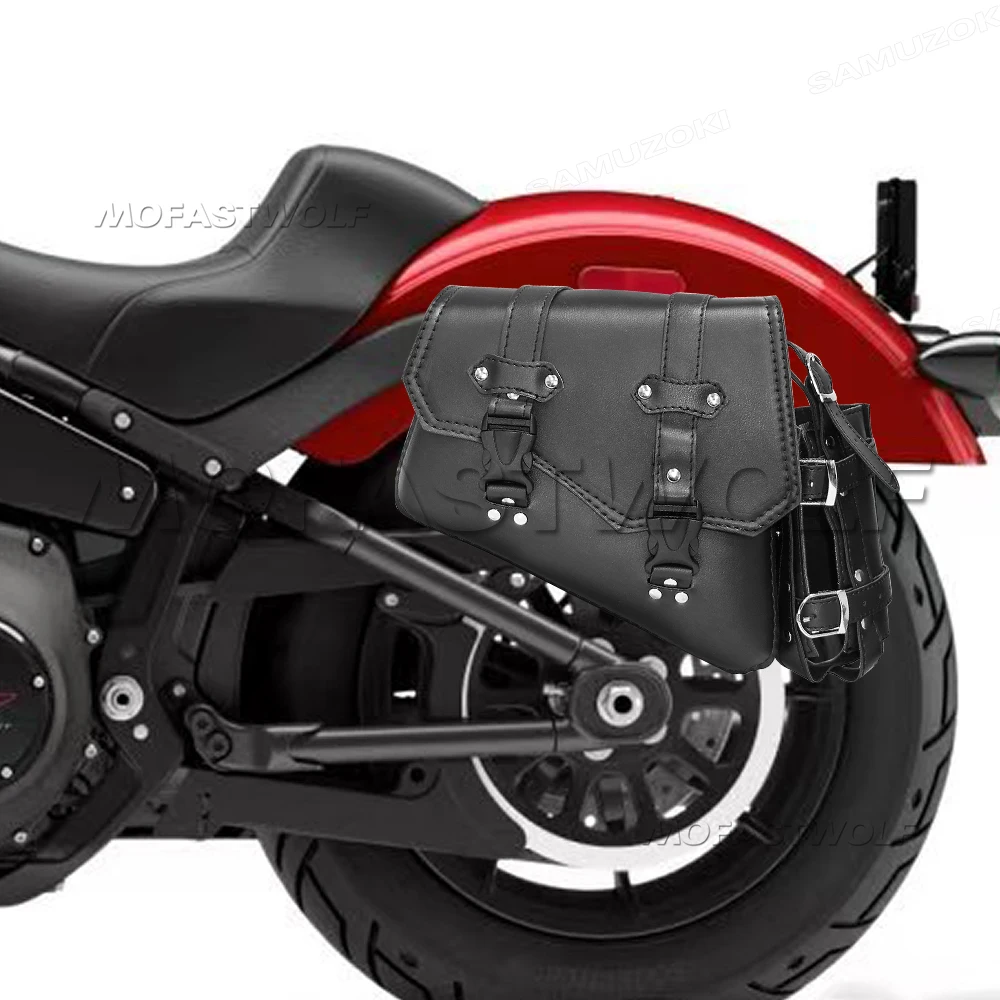 Motorcycle Swing Arm Bags Swingarm Bag Waterproof Saddlebag for Softail Standard Dyna Low Rider Sport Glide Left Side Solo Bags