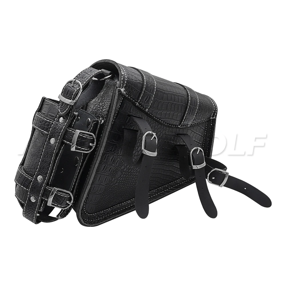 Motorcycle Swing Arm Bags Swingarm Bag Waterproof Saddlebag for Softail Standard Dyna Low Rider Sport Glide Left Side Solo Bags