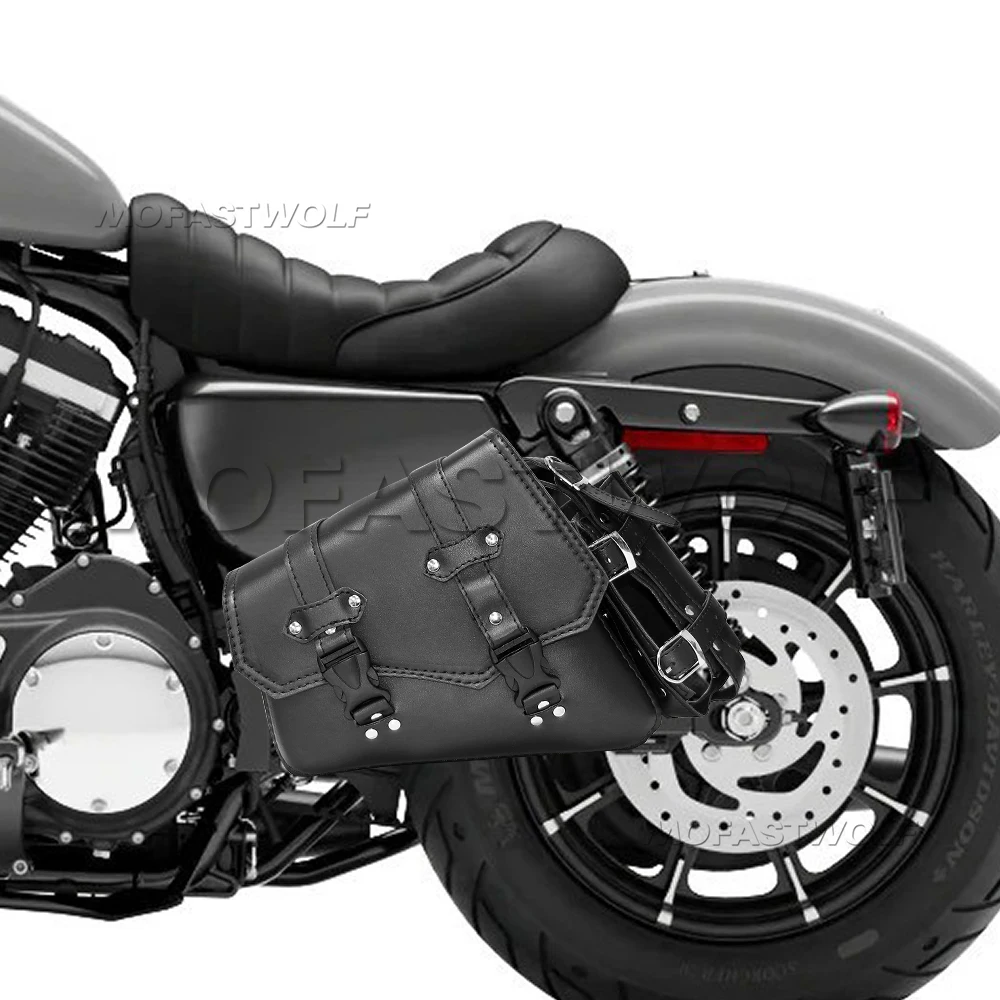 Motorcycle Swing Arm Bags Swingarm Bag Waterproof Saddlebag for Softail Standard Dyna Low Rider Sport Glide Left Side Solo Bags