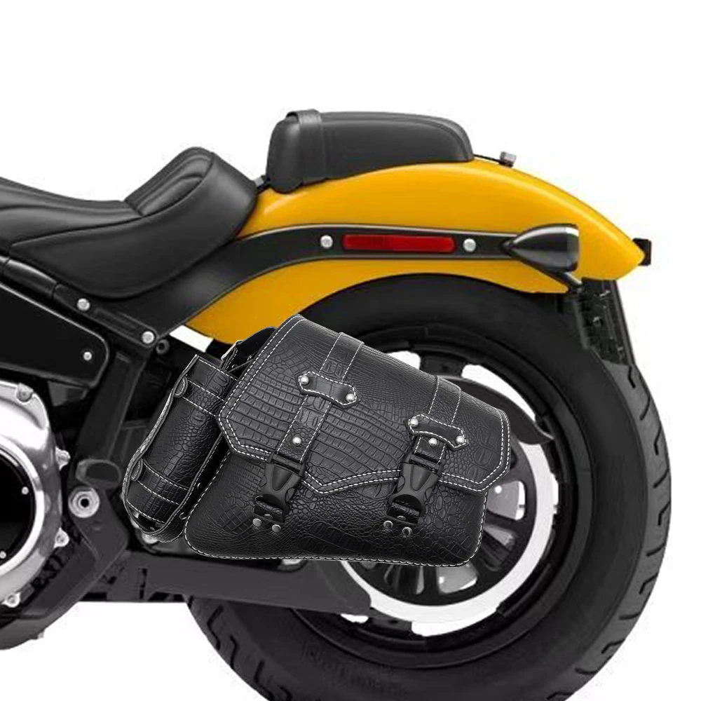 Motorcycle Swing Arm Bags Swingarm Bag Waterproof Saddlebag for Softail Standard Dyna Low Rider Sport Glide Left Side Solo Bags
