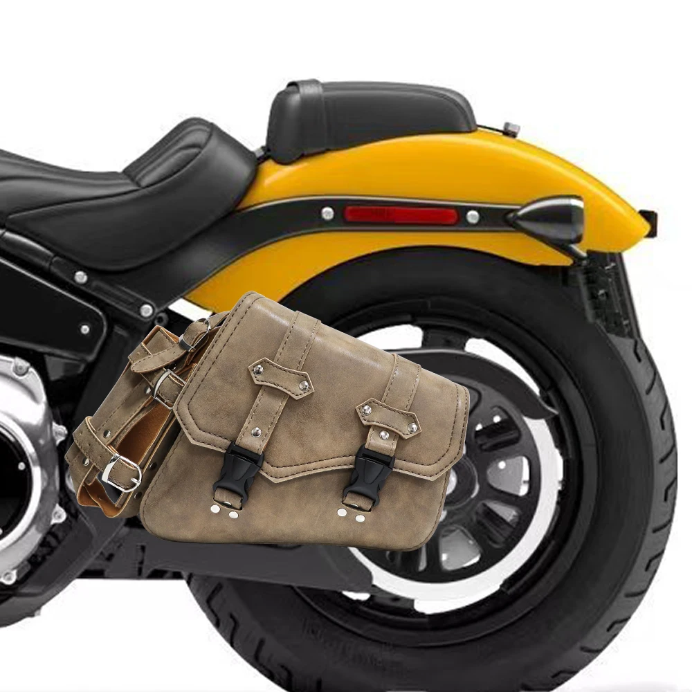 Motorcycle Swing Arm Bags Swingarm Bag Waterproof Saddlebag for Softail Standard Dyna Low Rider Sport Glide Left Side Solo Bags