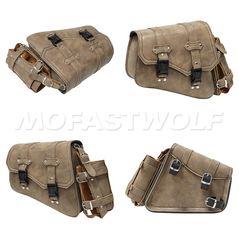 Motorcycle Swing Arm Bags Swingarm Bag Waterproof Saddlebag for Softail Standard Dyna Low Rider Sport Glide Left Side Solo Bags