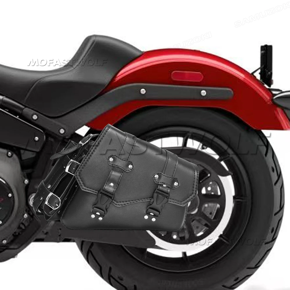 Motorcycle Swing Arm Bags Swingarm Bag Waterproof Saddlebag for Softail Standard Dyna Low Rider Sport Glide Left Side Solo Bags