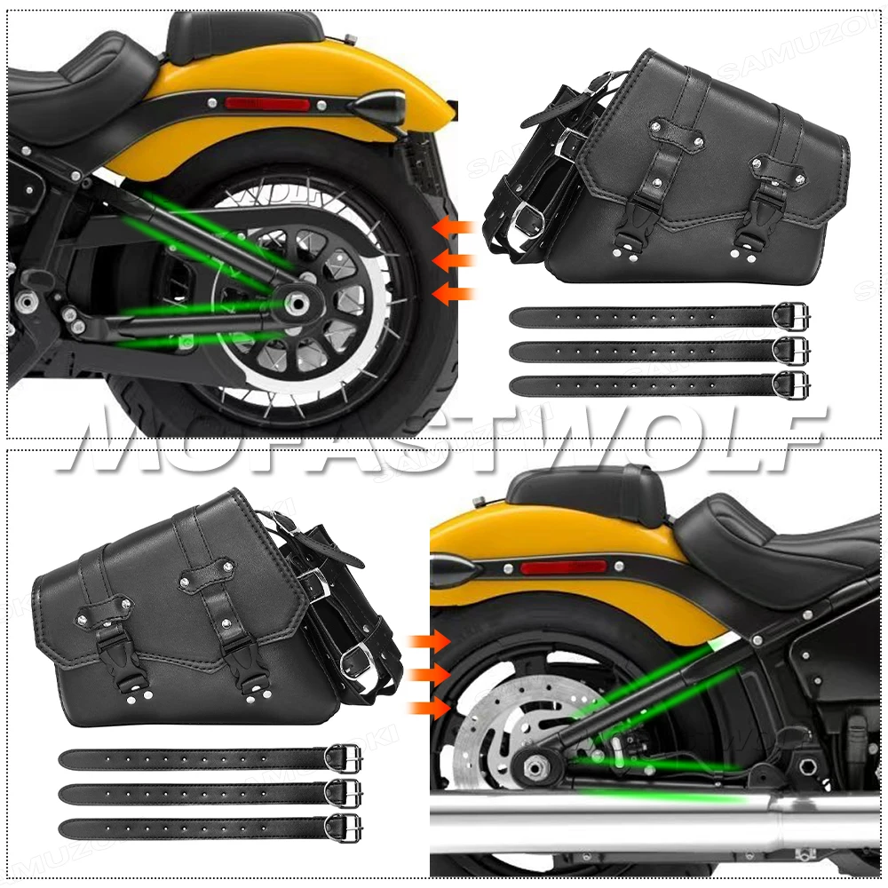 Motorcycle Swing Arm Bags Swingarm Bag Waterproof Saddlebag for Softail Standard Dyna Low Rider Sport Glide Left Side Solo Bags