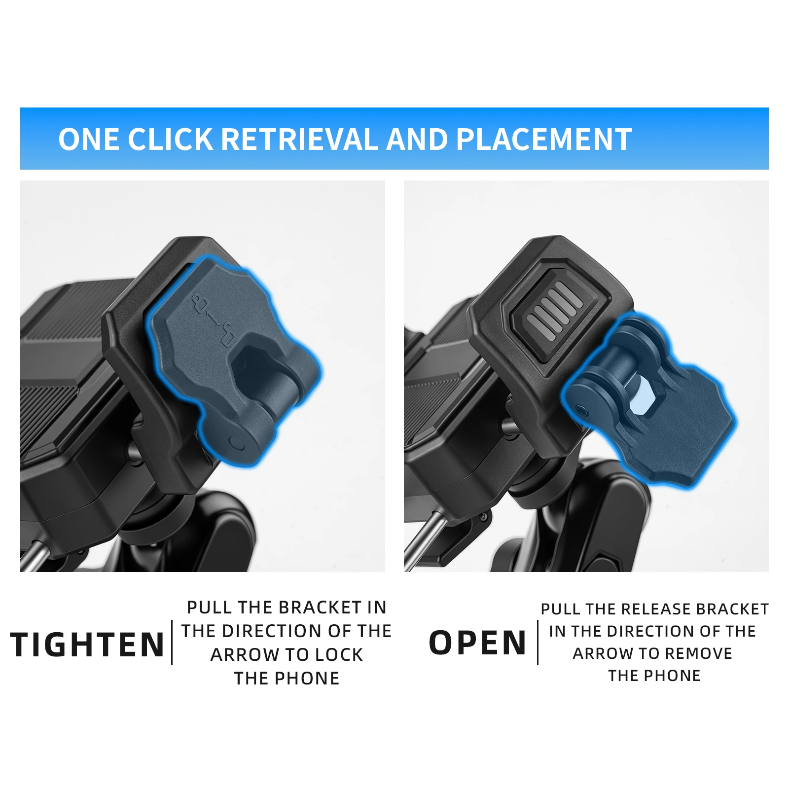 TOSUOD Bike Phone Holder 360° View Bicycle Phone Holder Stand Motorcycle Shockproof Phone Bracket
