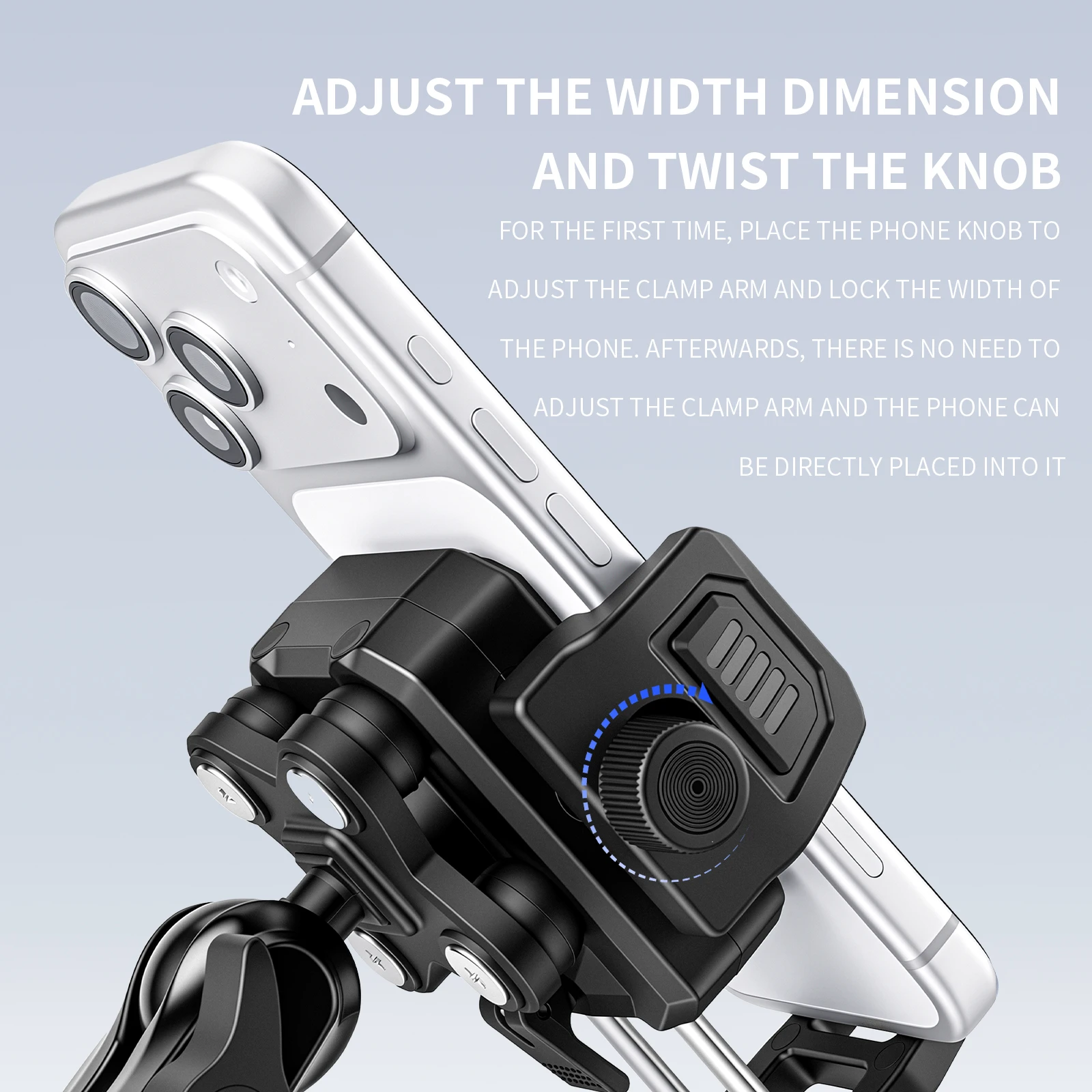 TOSUOD Bike Phone Holder 360° View Bicycle Phone Holder Stand Motorcycle Shockproof Phone Bracket