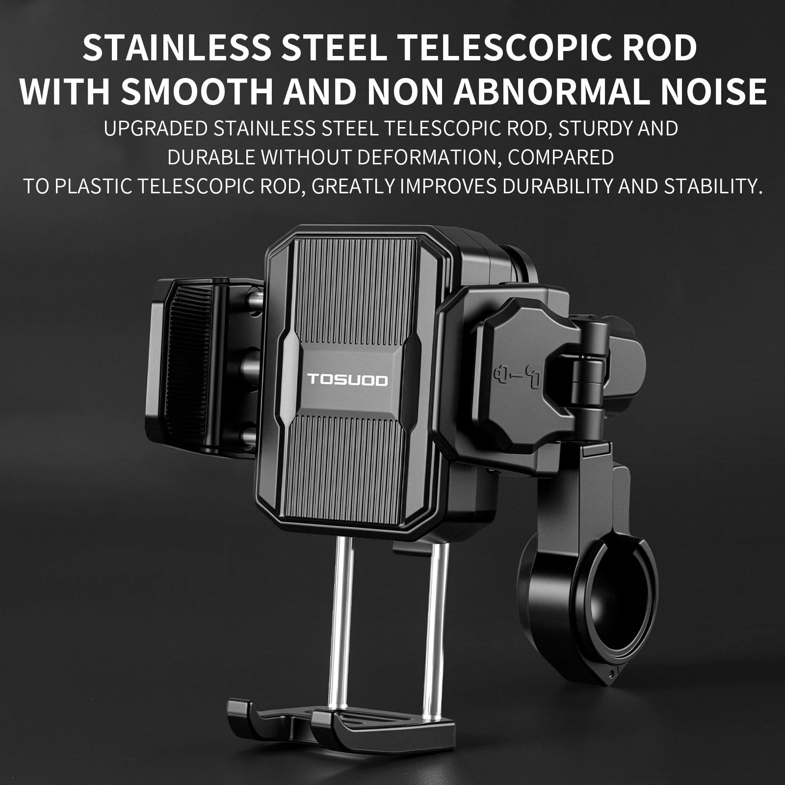 TOSUOD Bike Phone Holder 360° View Bicycle Phone Holder Stand Motorcycle Shockproof Phone Bracket