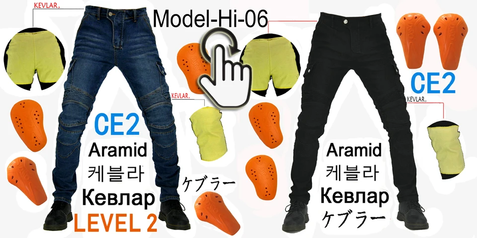 Kevlar Motorcycle Jeans Women Windproof Abrasion Resistant Protective Trousers Blue Off Road Riding Pants Four Seasons