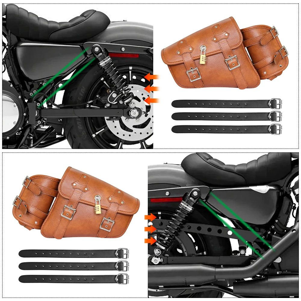 Universal Waterproof Motorcycle Side Bag Retro Motorbike Tail Bag Hanging Storage for Electric Vehicles Rear Seat