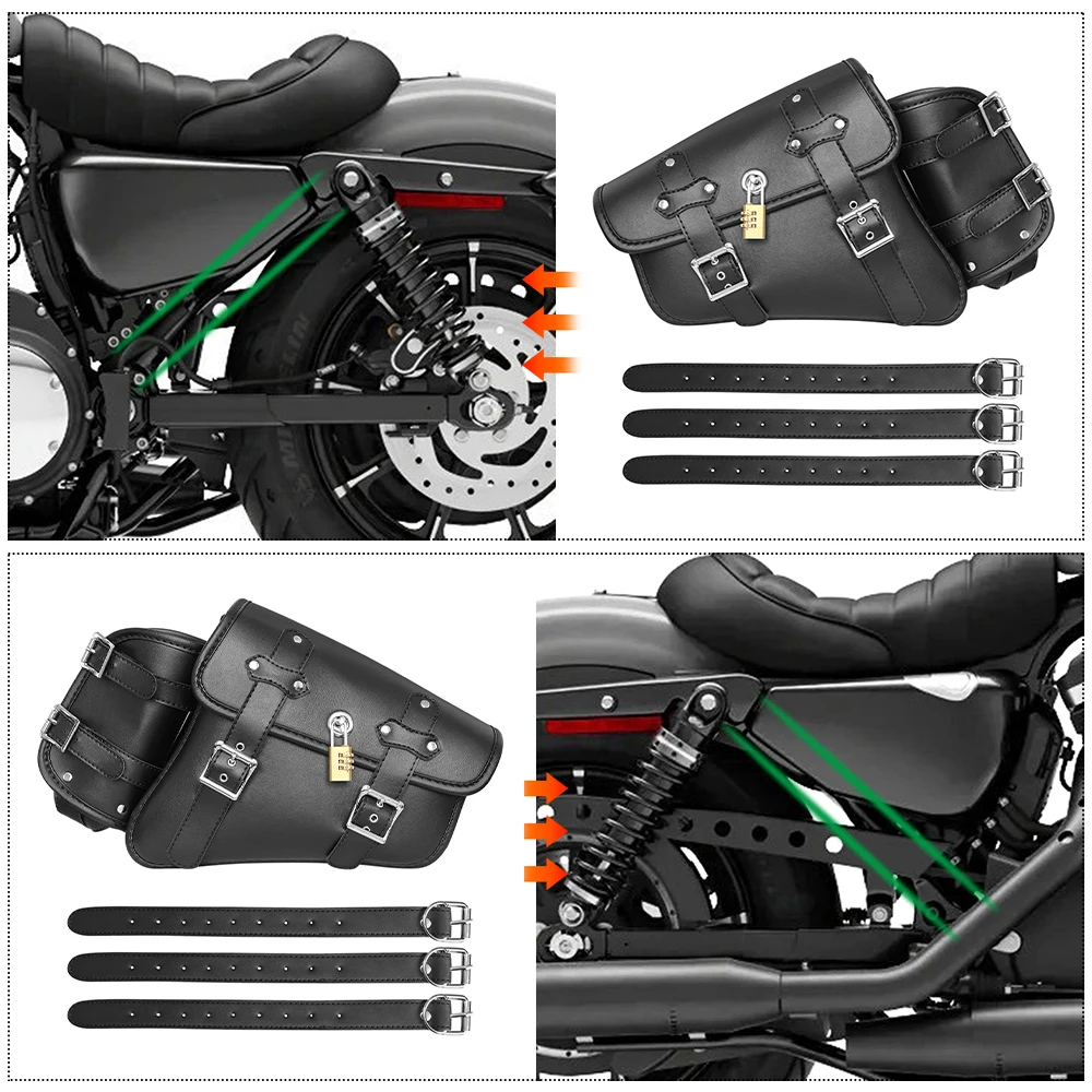 Universal Waterproof Motorcycle Side Bag Retro Motorbike Tail Bag Hanging Storage for Electric Vehicles Rear Seat