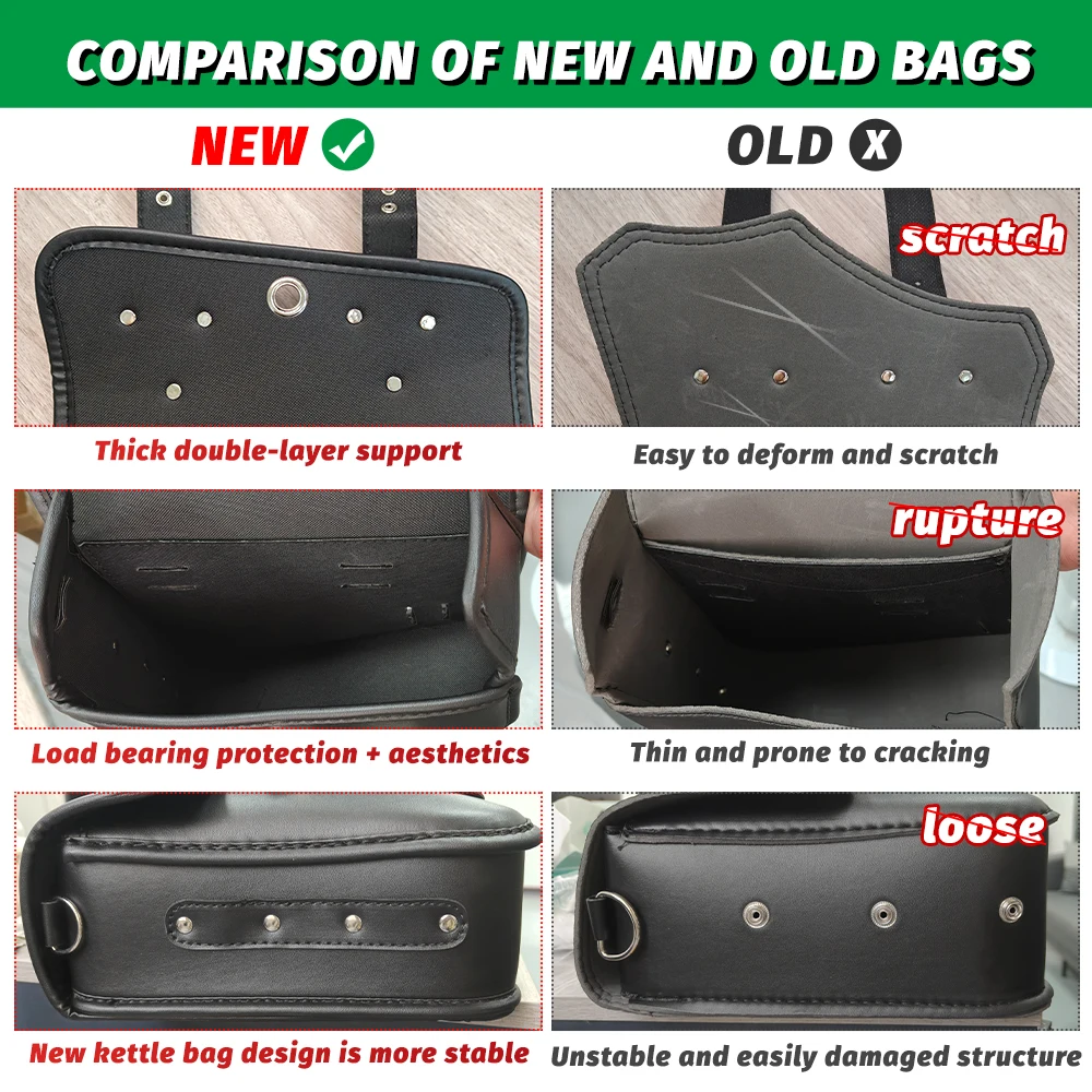 Universal Waterproof Motorcycle Side Bag Retro Motorbike Tail Bag Hanging Storage for Electric Vehicles Rear Seat