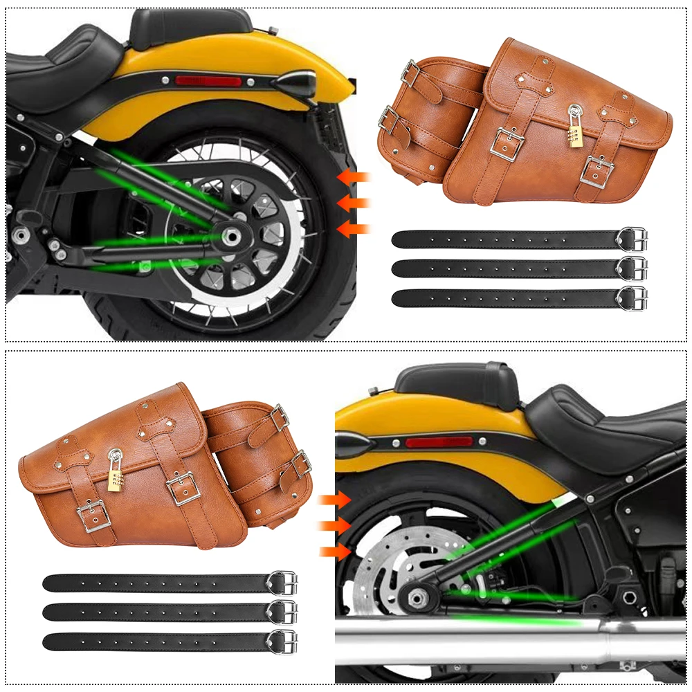 Universal Waterproof Motorcycle Side Bag Retro Motorbike Tail Bag Hanging Storage for Electric Vehicles Rear Seat