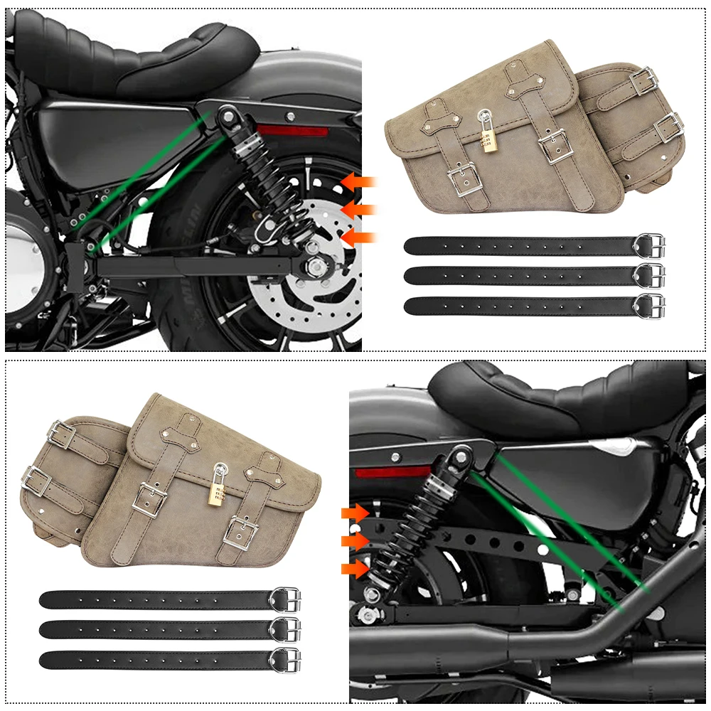 Universal Waterproof Motorcycle Side Bag Retro Motorbike Tail Bag Hanging Storage for Electric Vehicles Rear Seat