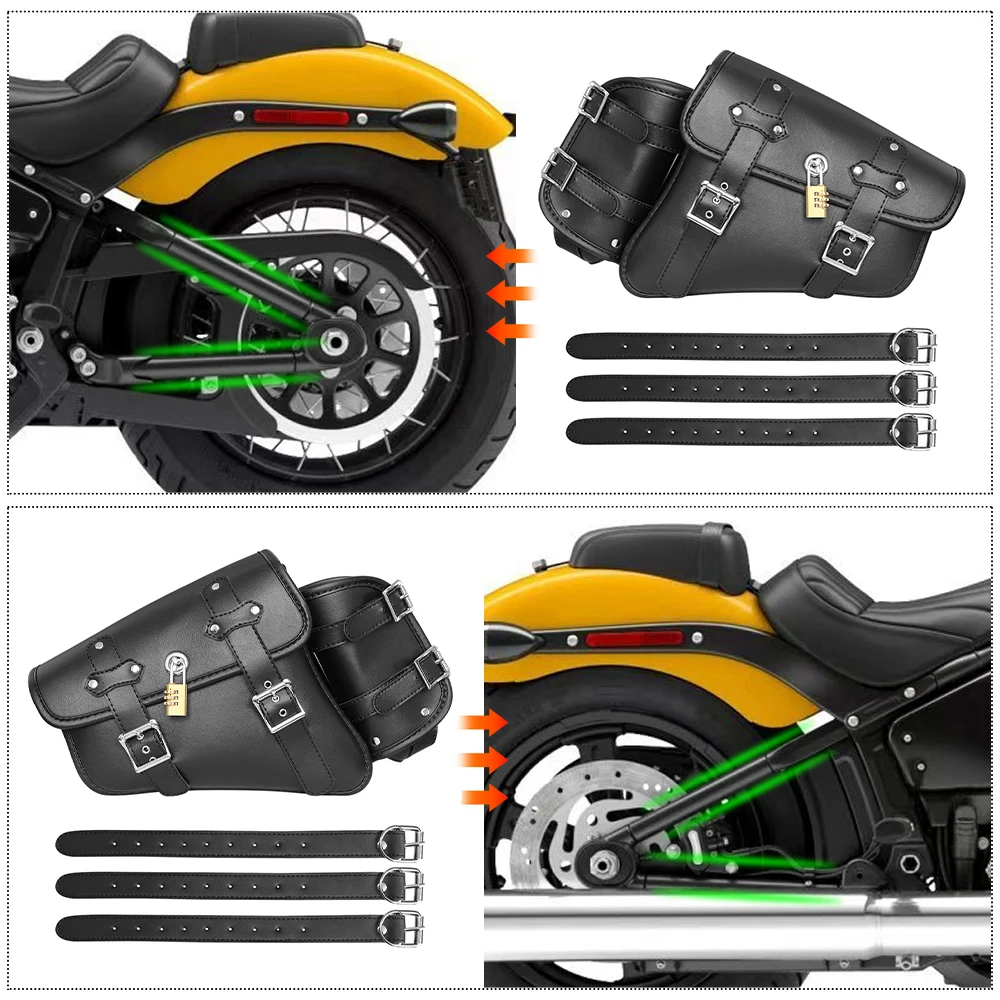 Universal Waterproof Motorcycle Side Bag Retro Motorbike Tail Bag Hanging Storage for Electric Vehicles Rear Seat