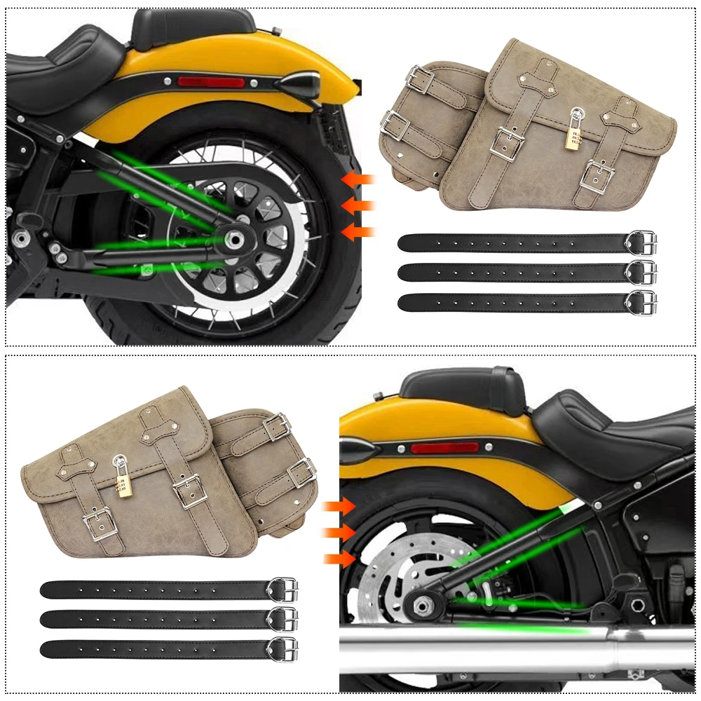 Universal Waterproof Motorcycle Side Bag Retro Motorbike Tail Bag Hanging Storage for Electric Vehicles Rear Seat