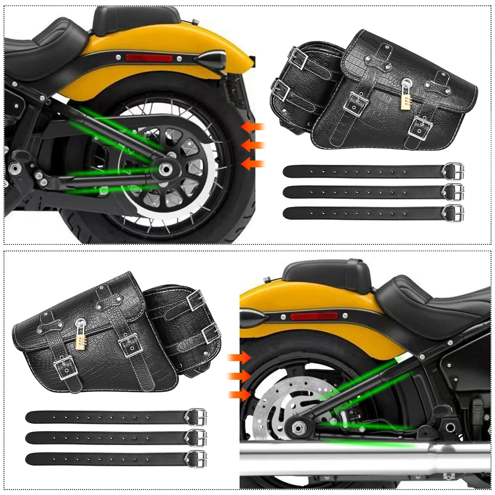 Universal Waterproof Motorcycle Side Bag Retro Motorbike Tail Bag Hanging Storage for Electric Vehicles Rear Seat