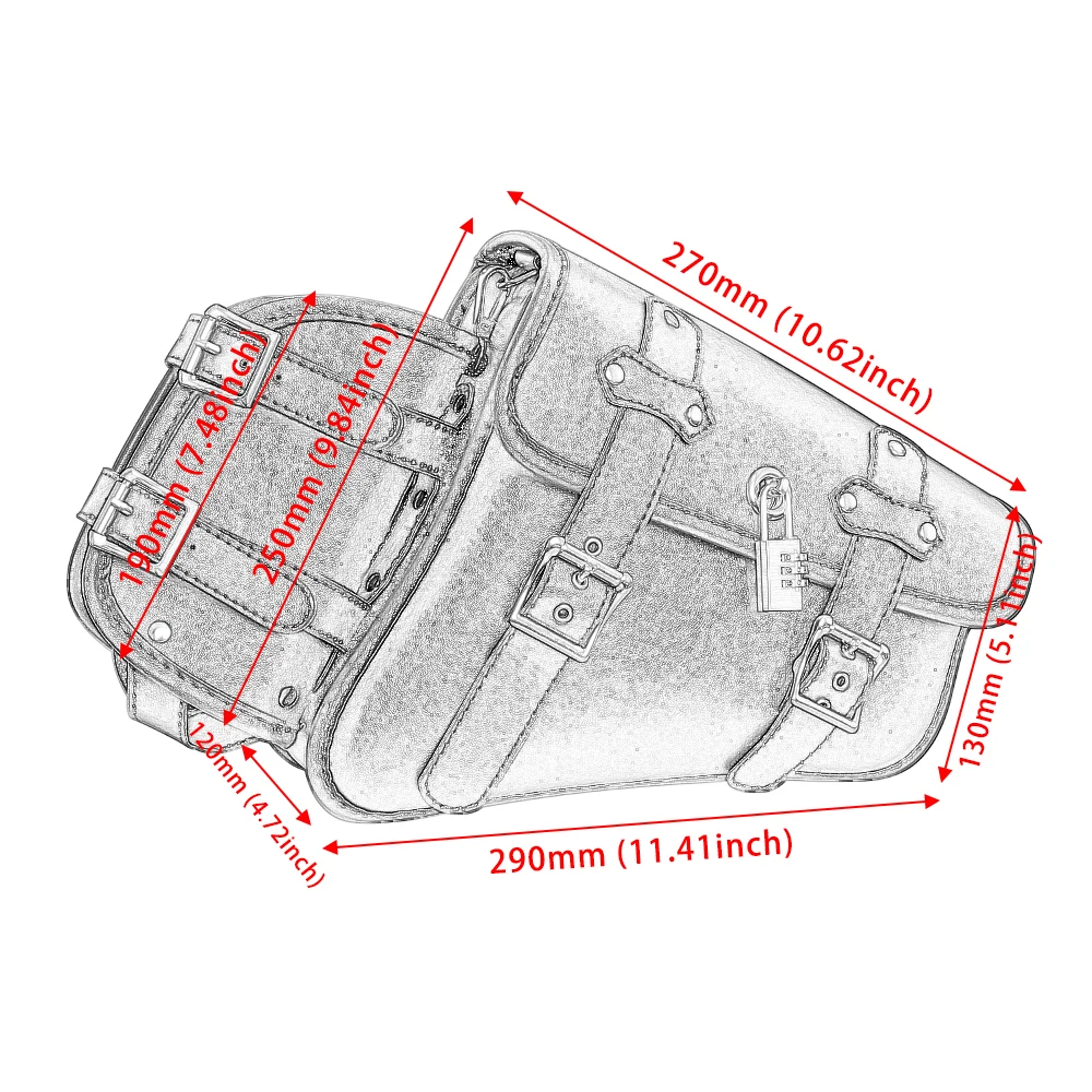 Universal Waterproof Motorcycle Side Bag Retro Motorbike Tail Bag Hanging Storage for Electric Vehicles Rear Seat