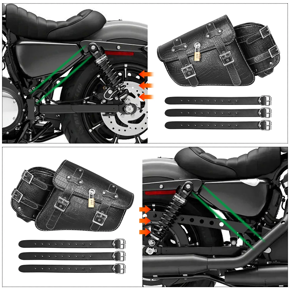 Universal Waterproof Motorcycle Side Bag Retro Motorbike Tail Bag Hanging Storage for Electric Vehicles Rear Seat