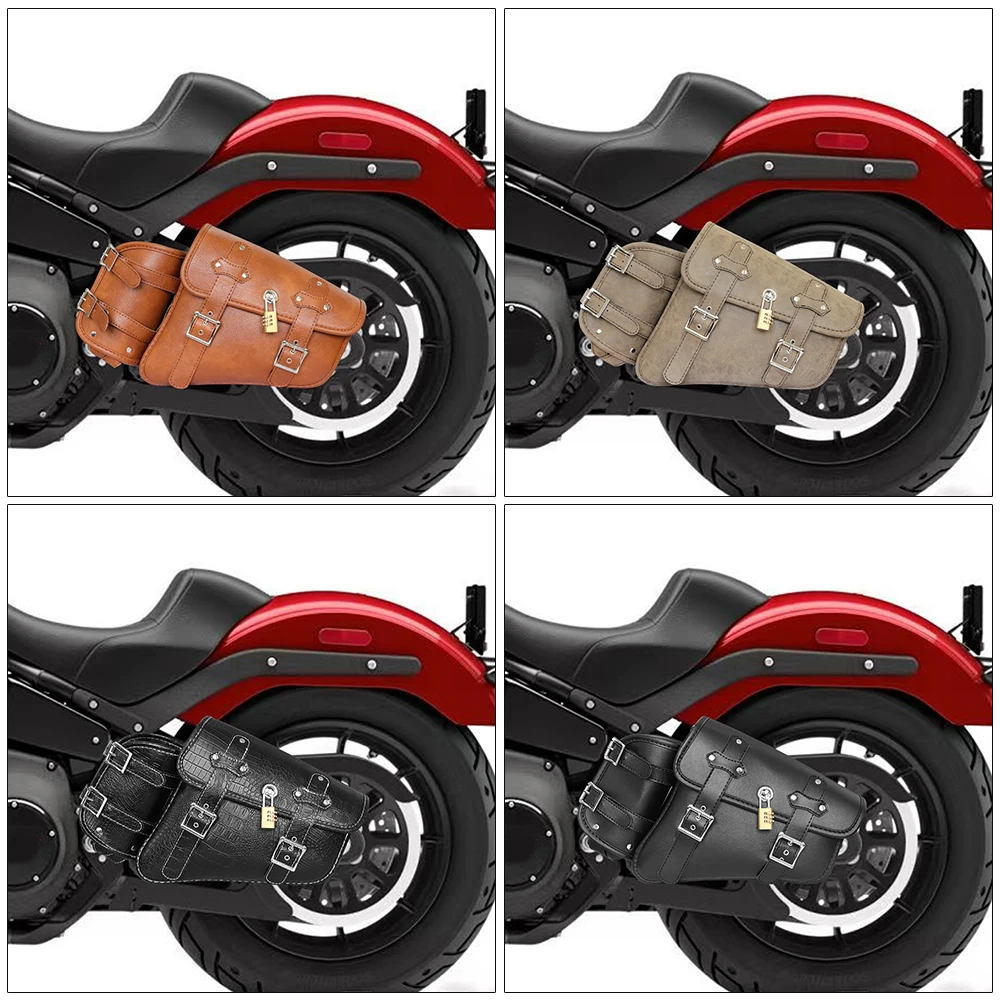 Universal Waterproof Motorcycle Side Bag Retro Motorbike Tail Bag Hanging Storage for Electric Vehicles Rear Seat