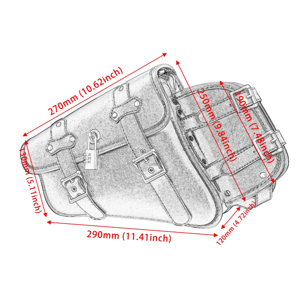Universal Waterproof Motorcycle Side Bag Retro Motorbike Tail Bag Hanging Storage for Electric Vehicles Rear Seat