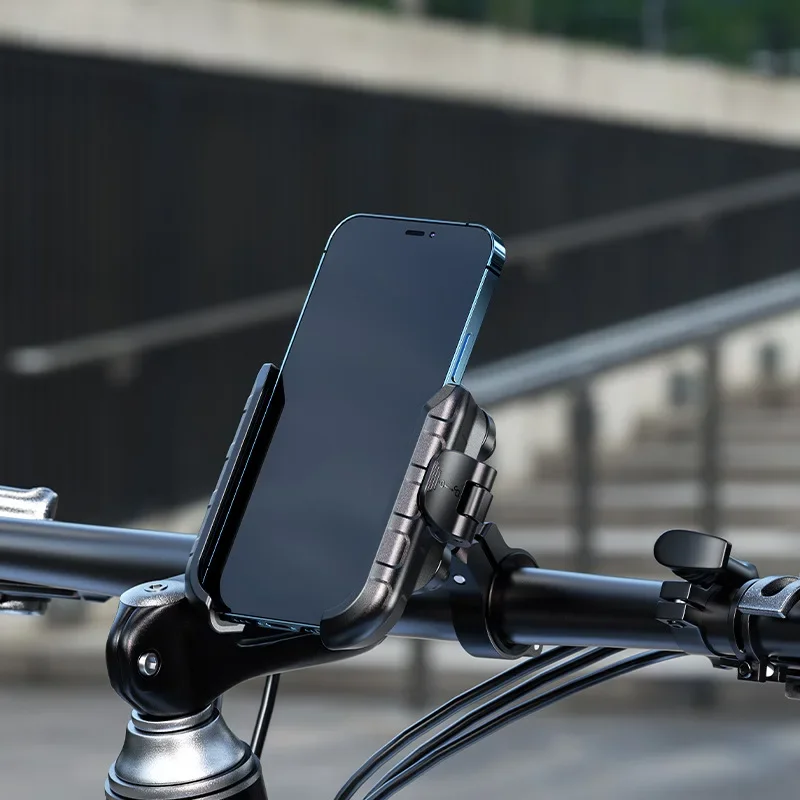 Motorcycle Bike Phone Holder Upgrade Anti Vibration Dual Clamp Handlebar or Mirror Fits Bar 0.87-1.25in Scooter Bike E-Scooters