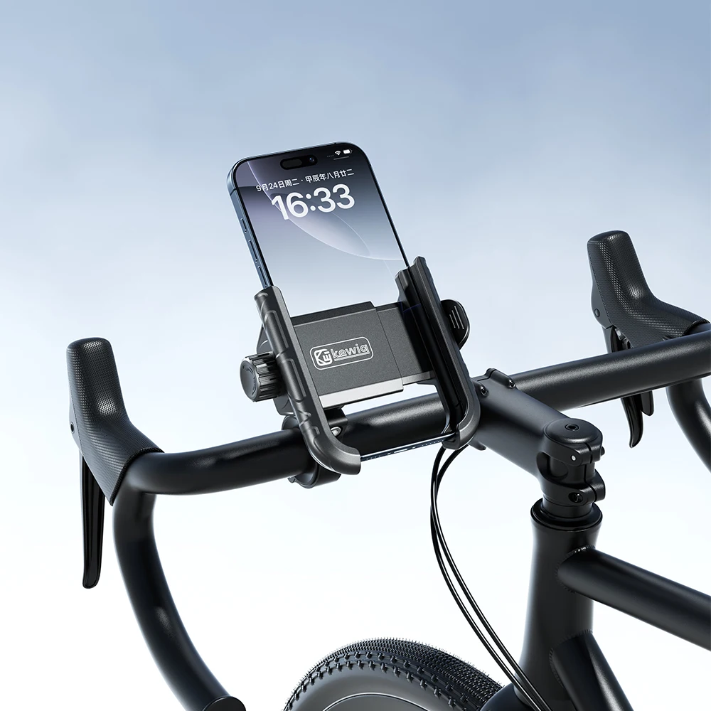 Motorcycle Bike Phone Holder Upgrade Anti Vibration Dual Clamp Handlebar or Mirror Fits Bar 0.87-1.25in Scooter Bike E-Scooters