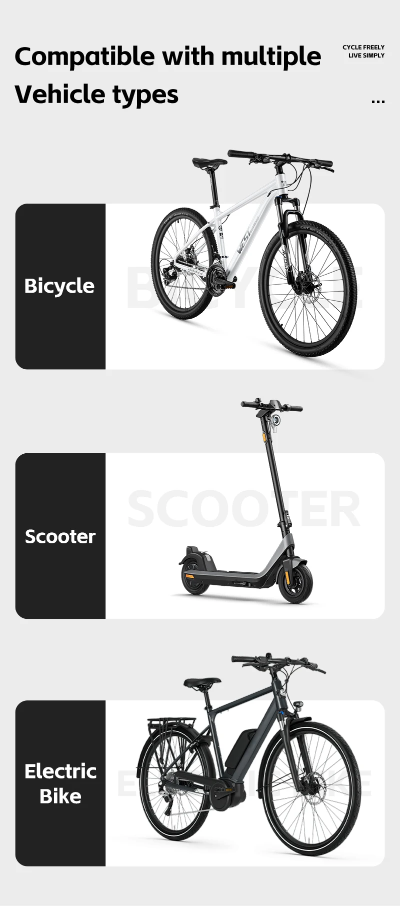 WEST BIKING 360° Rotation Bicycle Phone Holder Aluminum Handlebar Bike Phone Mount Adjustable Non-Slip For 65-90MM Phone Bracket
