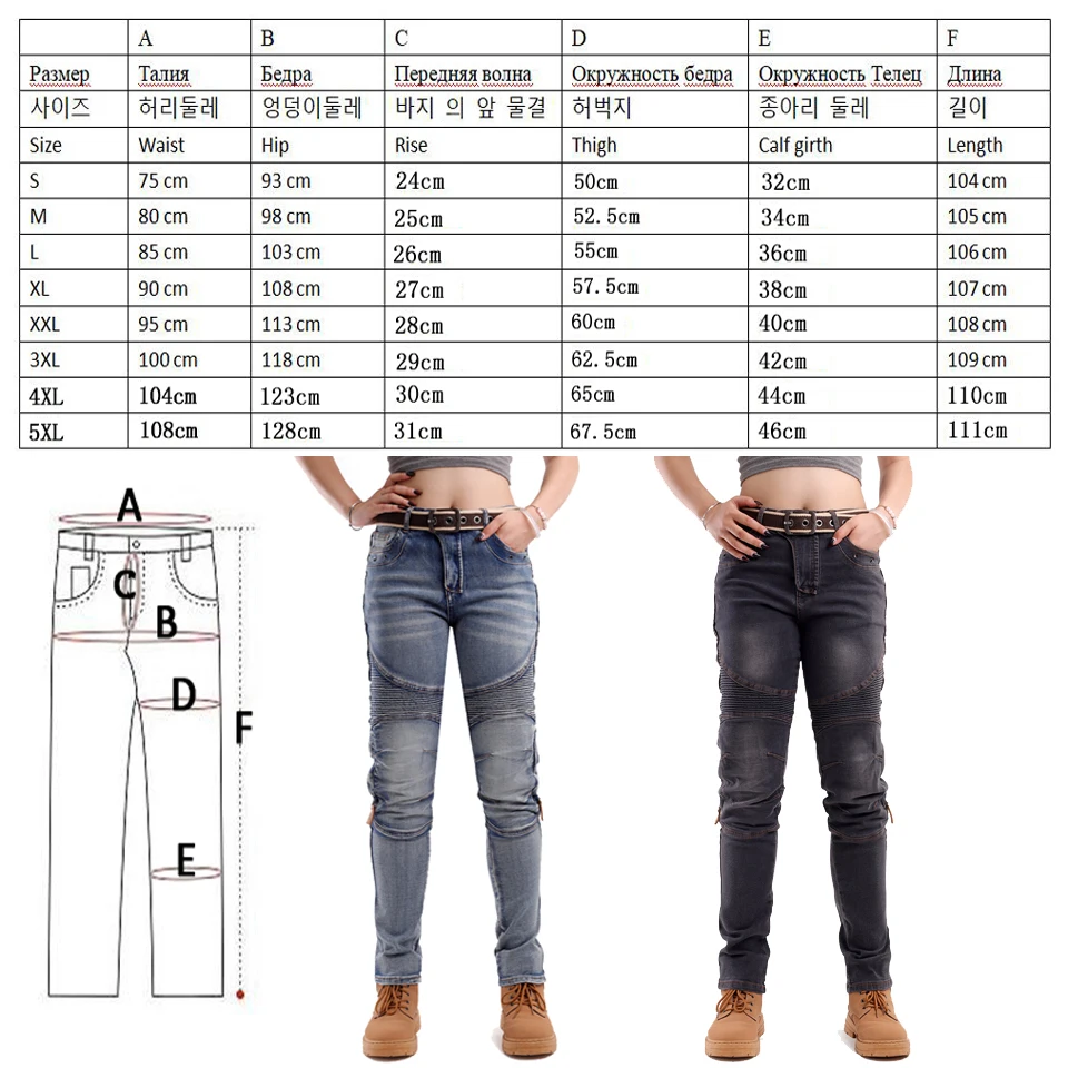 Kevlar Motorcycle Jeans Women Windproof Abrasion Resistant Riding Pants Four Seasons Protective Trousers Black Off Road