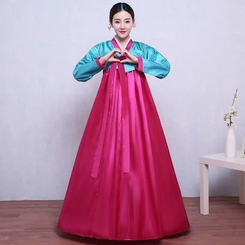 Traditional Hanbok for Women Korean Costume Minority Palace Performance Court Clothes Flower New Year Wedding Party Dance Dress