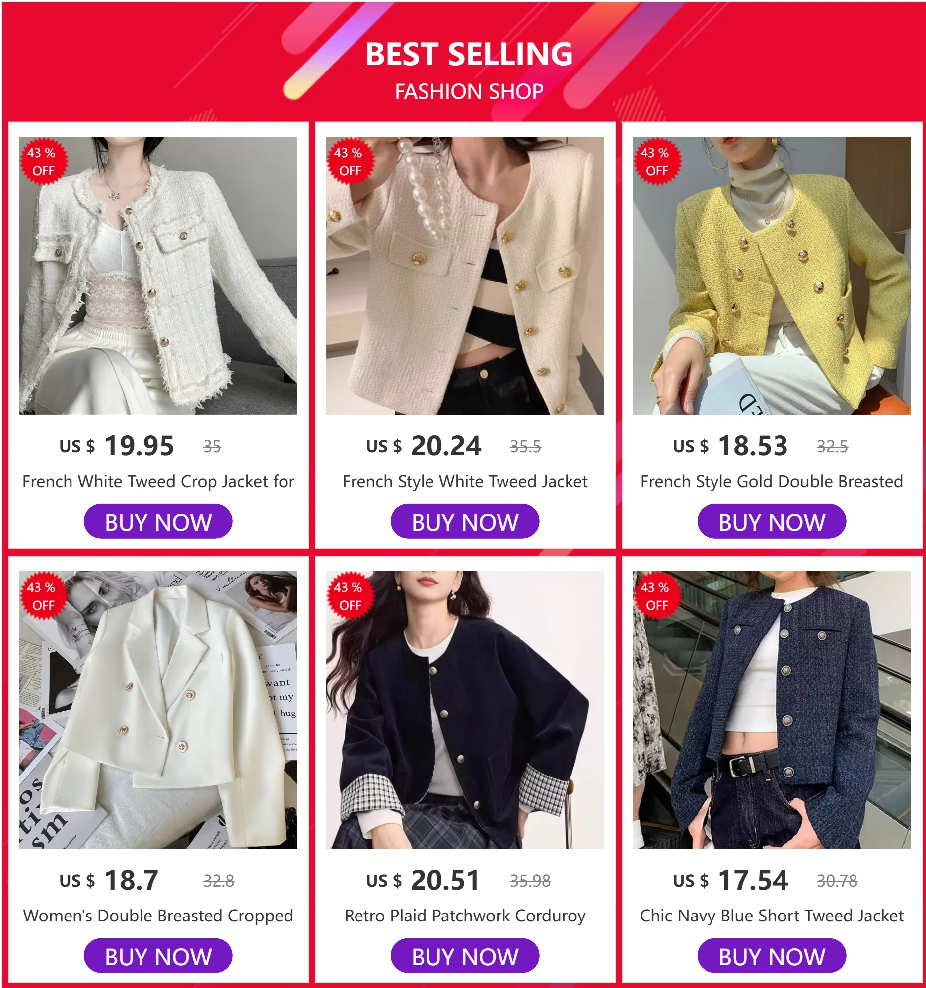 French White Tweed Crop Jacket for Women 2026 Autumn Elegant Slimming Decor Button Coat Woman Round Neck Long Sleeve Outerwear