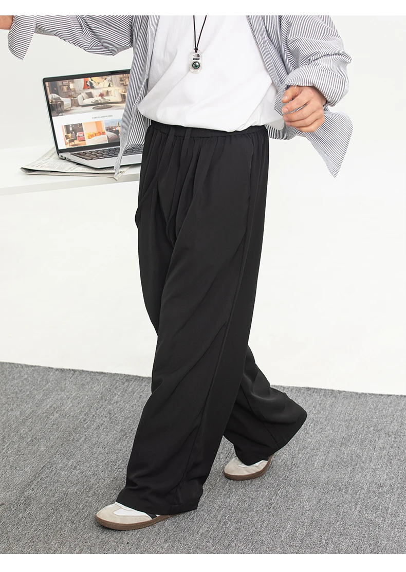 Men's Breathable Cooling Casual Trousers for Spring/Summer 2025 straight-leg loose good drape wrinkle-resistant Pants