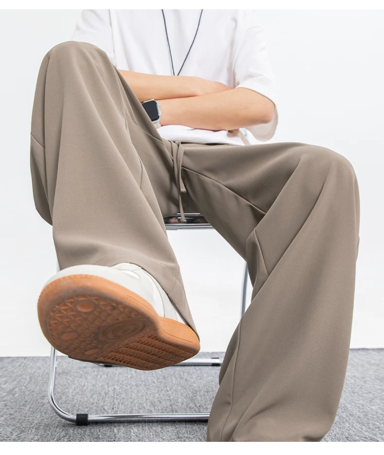 Men's Breathable Cooling Casual Trousers for Spring/Summer 2025 straight-leg loose good drape wrinkle-resistant Pants