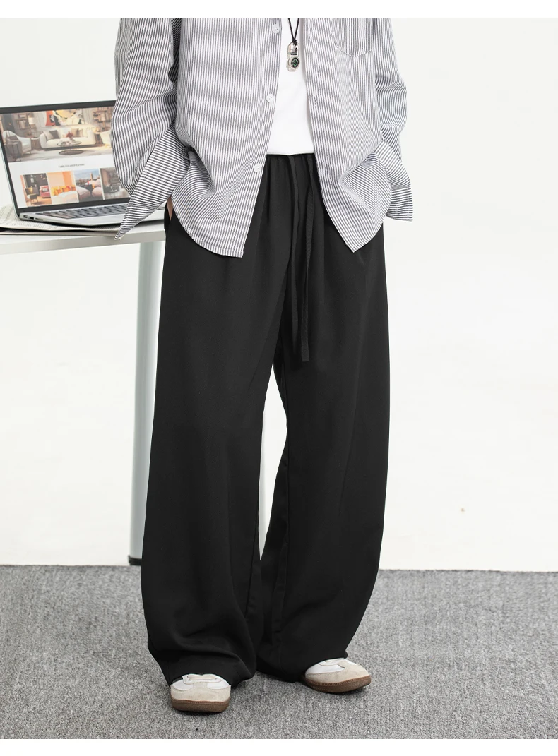Men's Breathable Cooling Casual Trousers for Spring/Summer 2025 straight-leg loose good drape wrinkle-resistant Pants