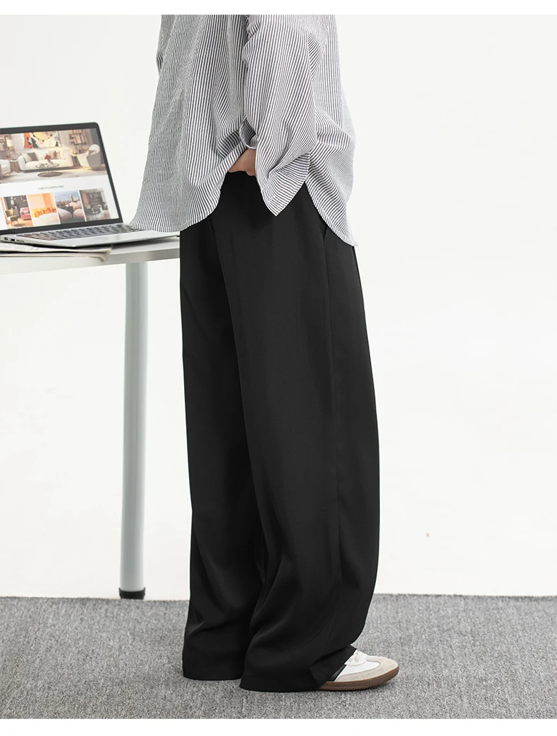 Men's Breathable Cooling Casual Trousers for Spring/Summer 2025 straight-leg loose good drape wrinkle-resistant Pants