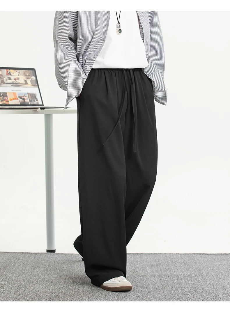 Men's Breathable Cooling Casual Trousers for Spring/Summer 2025 straight-leg loose good drape wrinkle-resistant Pants