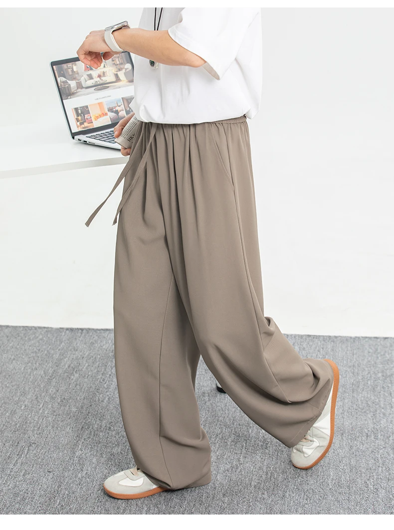 Men's Breathable Cooling Casual Trousers for Spring/Summer 2025 straight-leg loose good drape wrinkle-resistant Pants