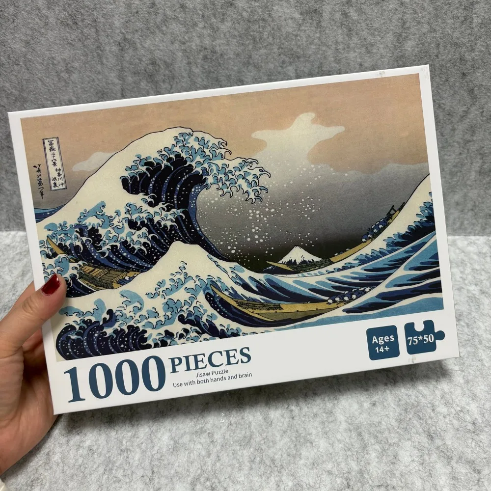 The Great Wave off Kanagawa 1000 Piece Puzzle for Adults 29.53 x 19.7 Inch Large Finished Size Famous Japanese Art Poster Puzzle