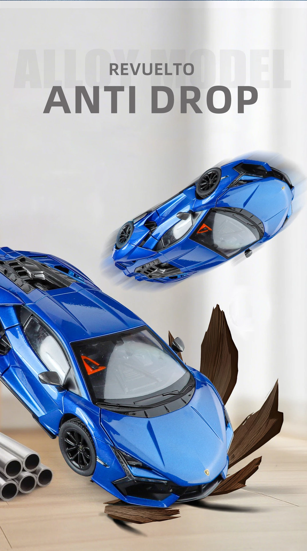 1:24 Lamborghini Revuelto Supercar Alloy Car Model Sound and Light Pull Back Car Model Collectibles Birthday Gift