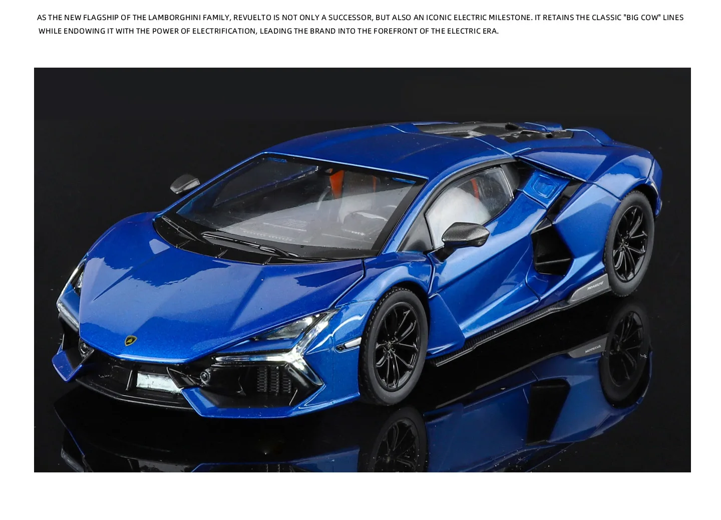 1:24 Lamborghini Revuelto Supercar Alloy Car Model Sound and Light Pull Back Car Model Collectibles Birthday Gift