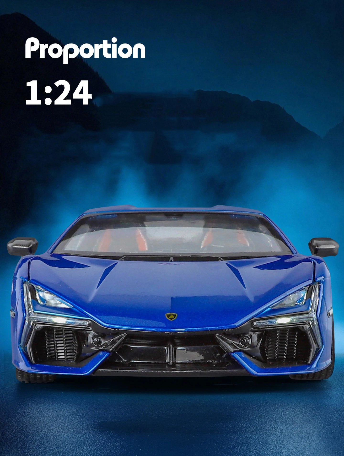 1:24 Lamborghini Revuelto Supercar Alloy Car Model Sound and Light Pull Back Car Model Collectibles Birthday Gift