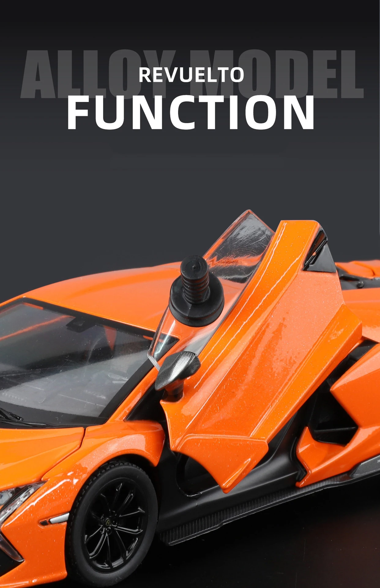 1:24 Lamborghini Revuelto Supercar Alloy Car Model Sound and Light Pull Back Car Model Collectibles Birthday Gift
