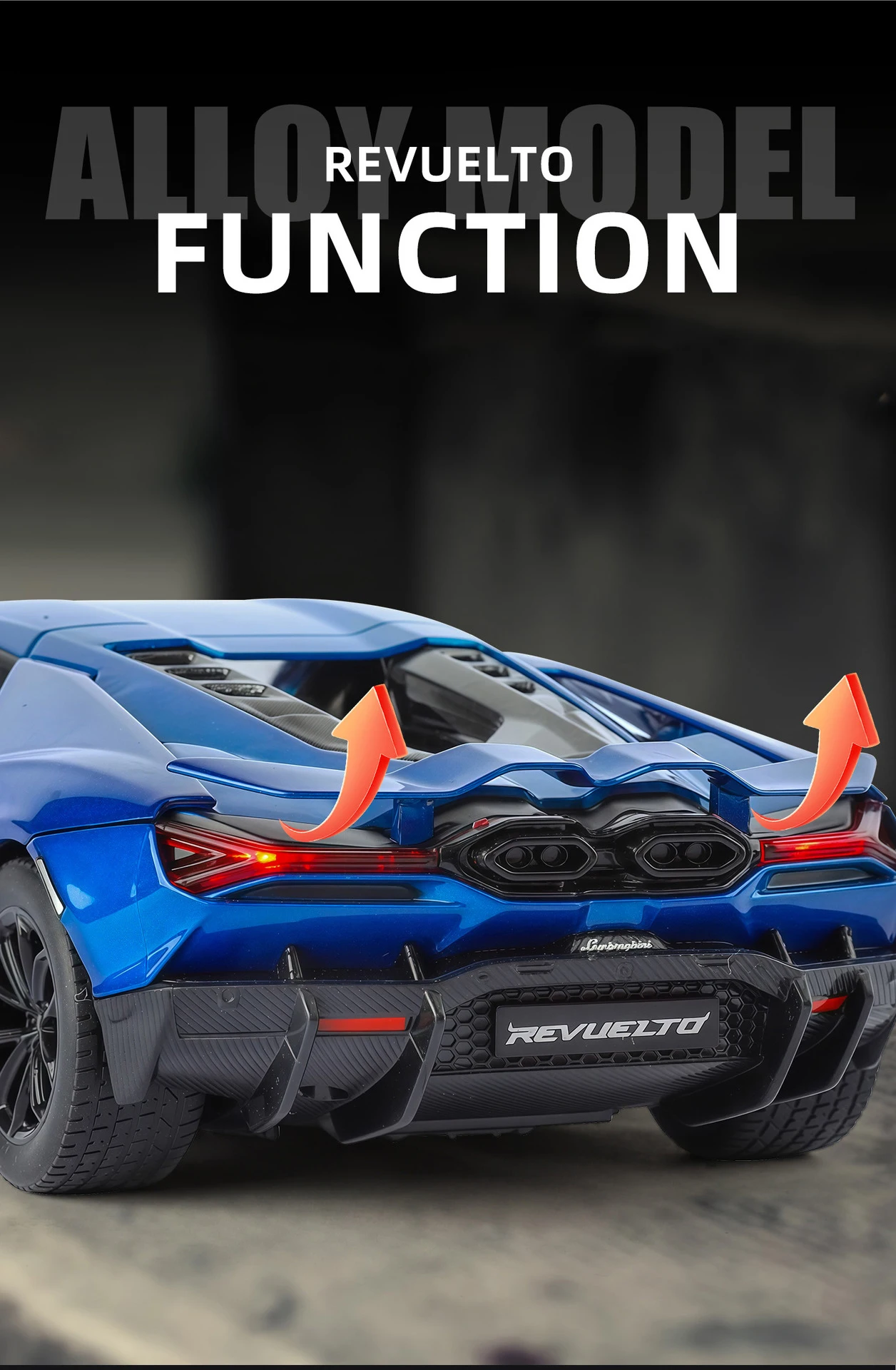 1:24 Lamborghini Revuelto Supercar Alloy Car Model Sound and Light Pull Back Car Model Collectibles Birthday Gift