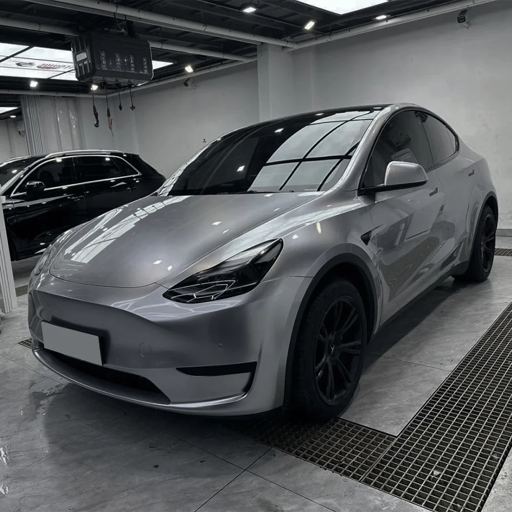 Glossy Silver Car Sticker Color Change Vinyl Film Bubble Free PVC Film Car Wrapping Decal Car Accessories Auto Decoration