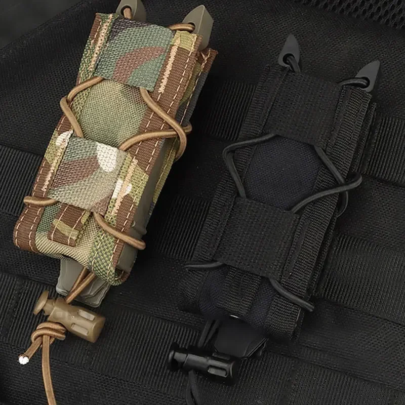 Tactical Magazine Pouch 9MM Pistol Single Mag Bag Molle Flashlight Pouches Torch Holder Hunting Knife Holster Shooting Airsoft