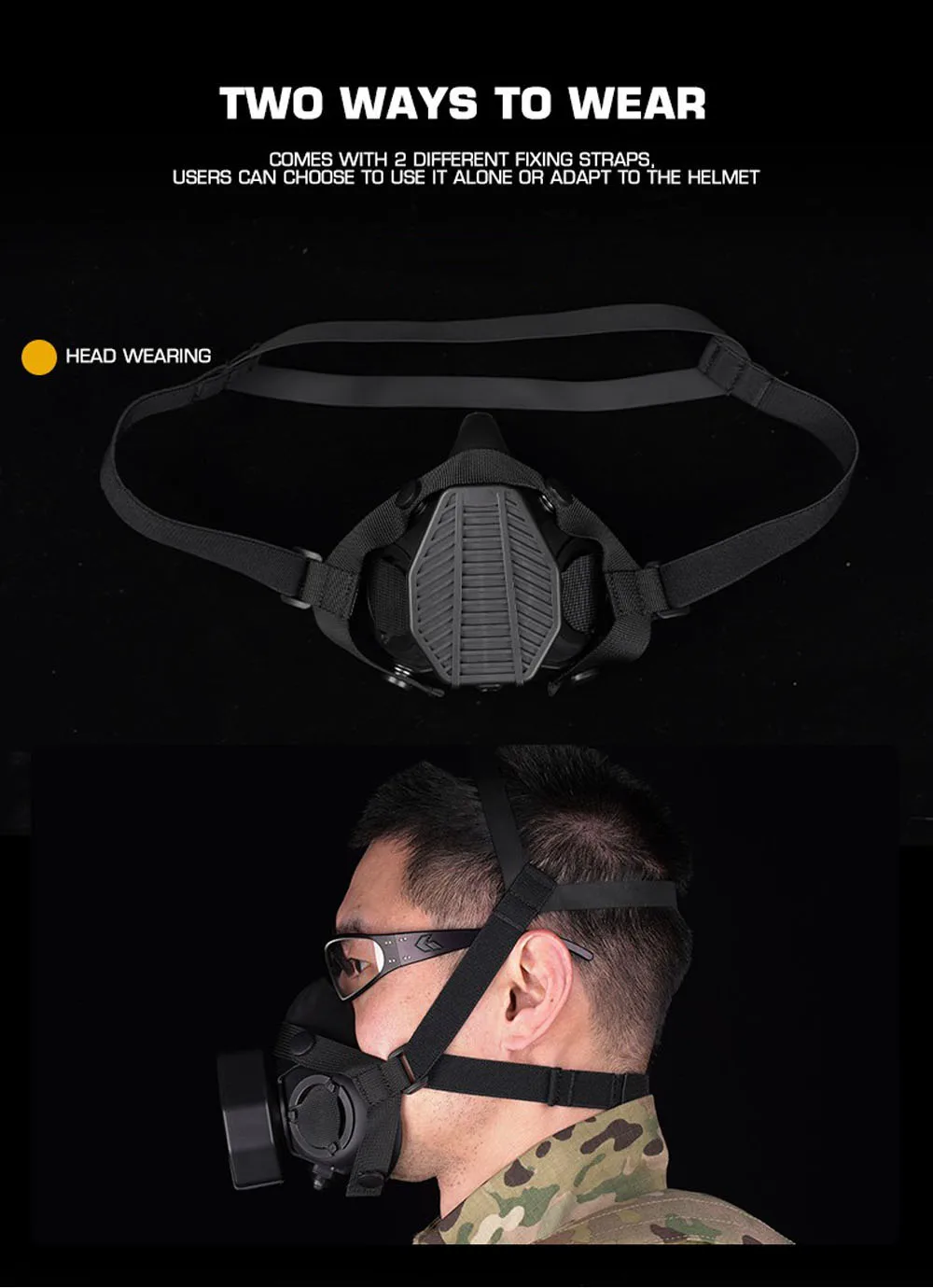 Special Tactical Respirator Gas Mask Communication Version Outdoor Hunting Combat Airsoft Half Face Mask Halloween Cosplay Props