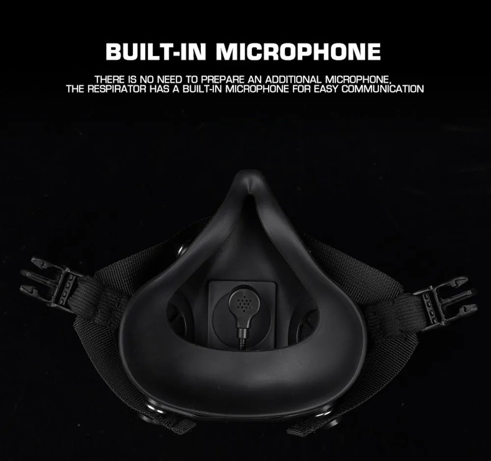 Special Tactical Respirator Gas Mask Communication Version Outdoor Hunting Combat Airsoft Half Face Mask Halloween Cosplay Props